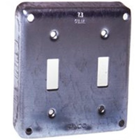 RACO 803C 4 In Sq Two Toggle Cover 6131585